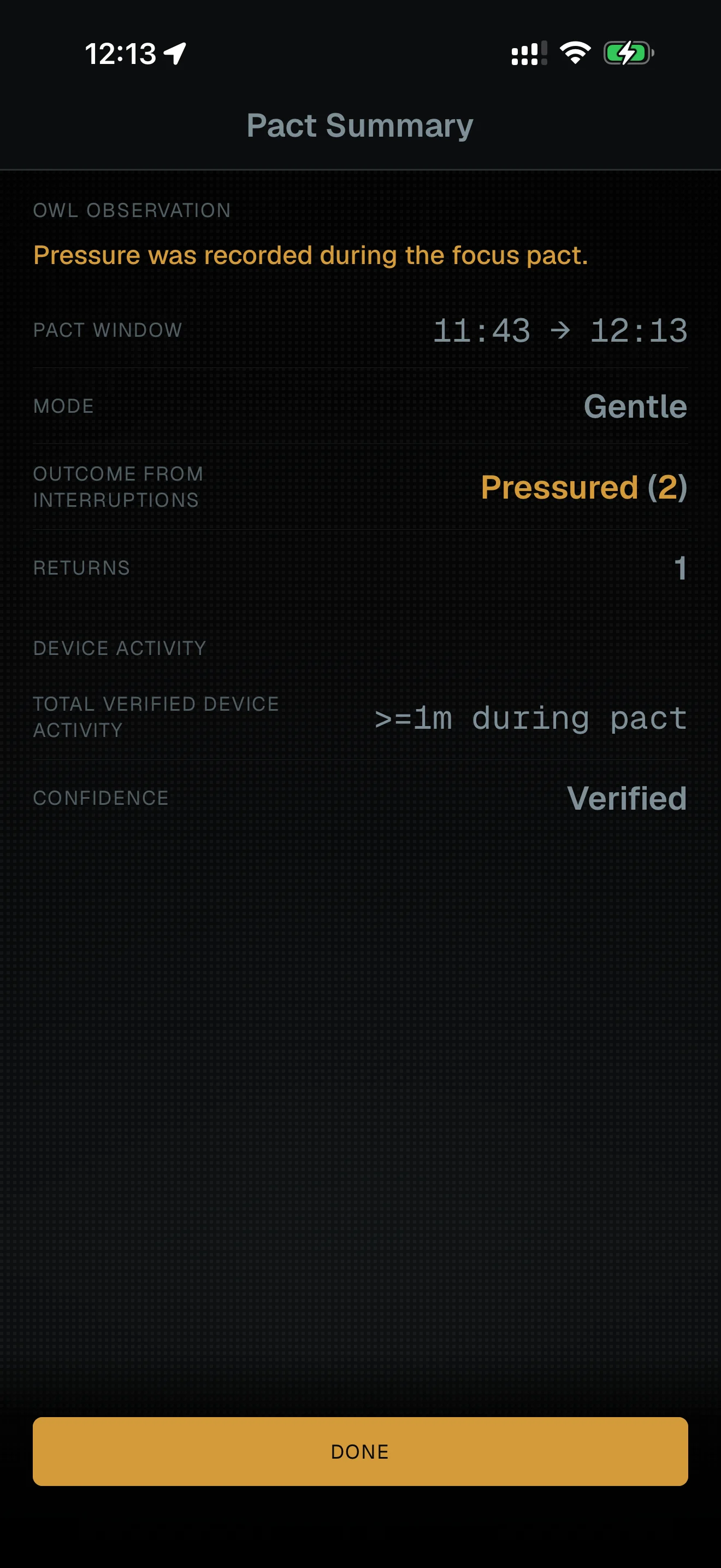 OwlPact pact summary with verdict